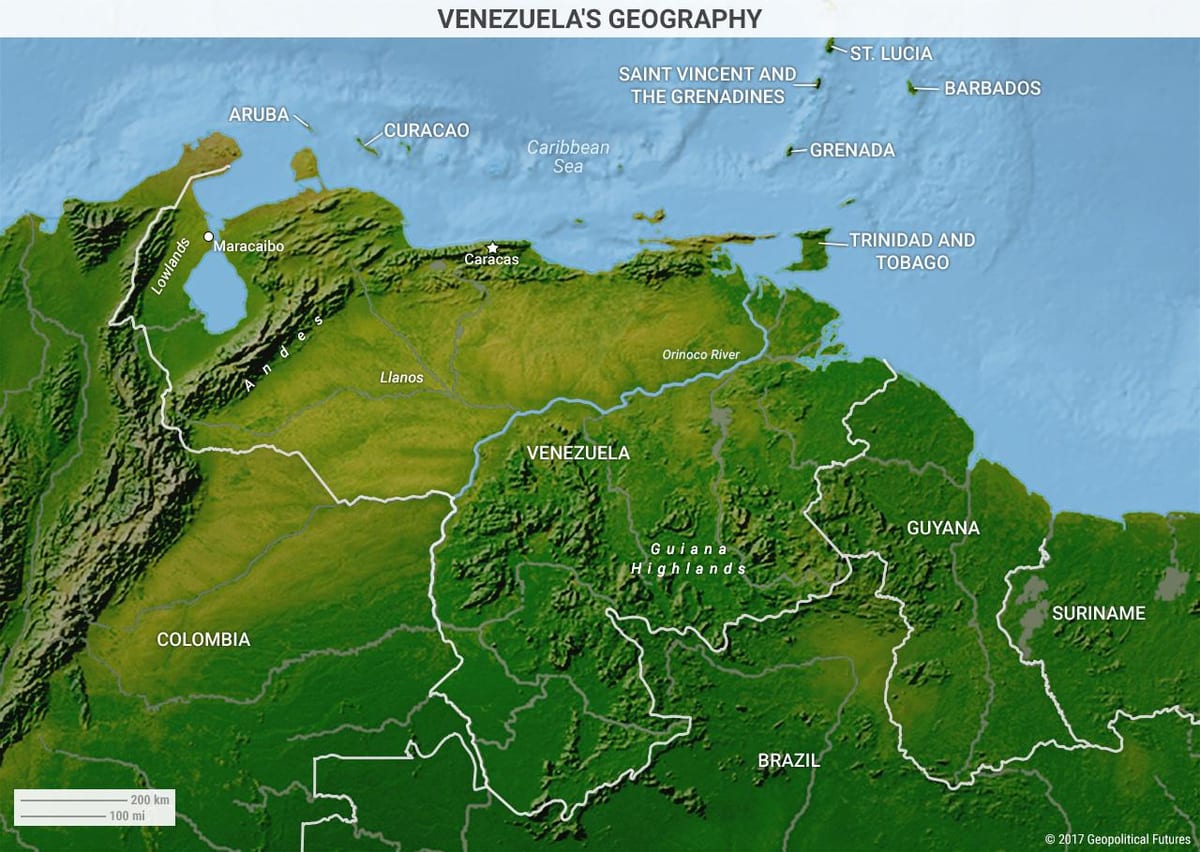 ನಕ್ಷೆ venezuela ಭೂಗೋಳ