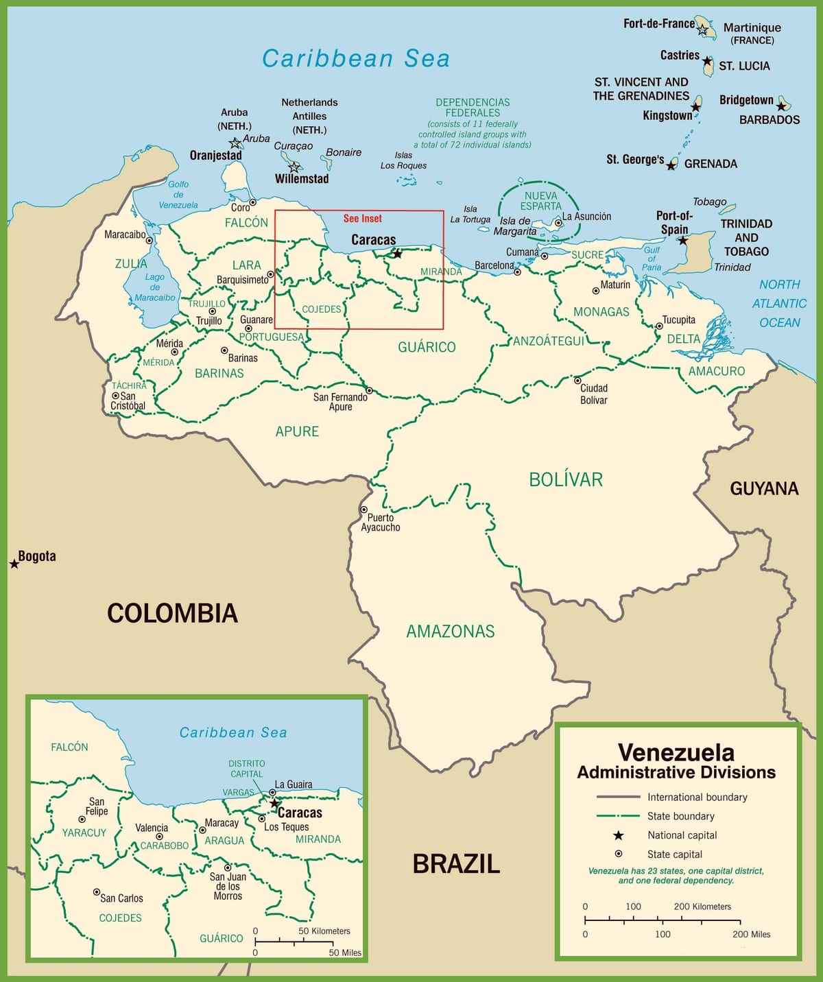 ನಕ್ಷೆ venezuela ರಾಜಕೀಯ