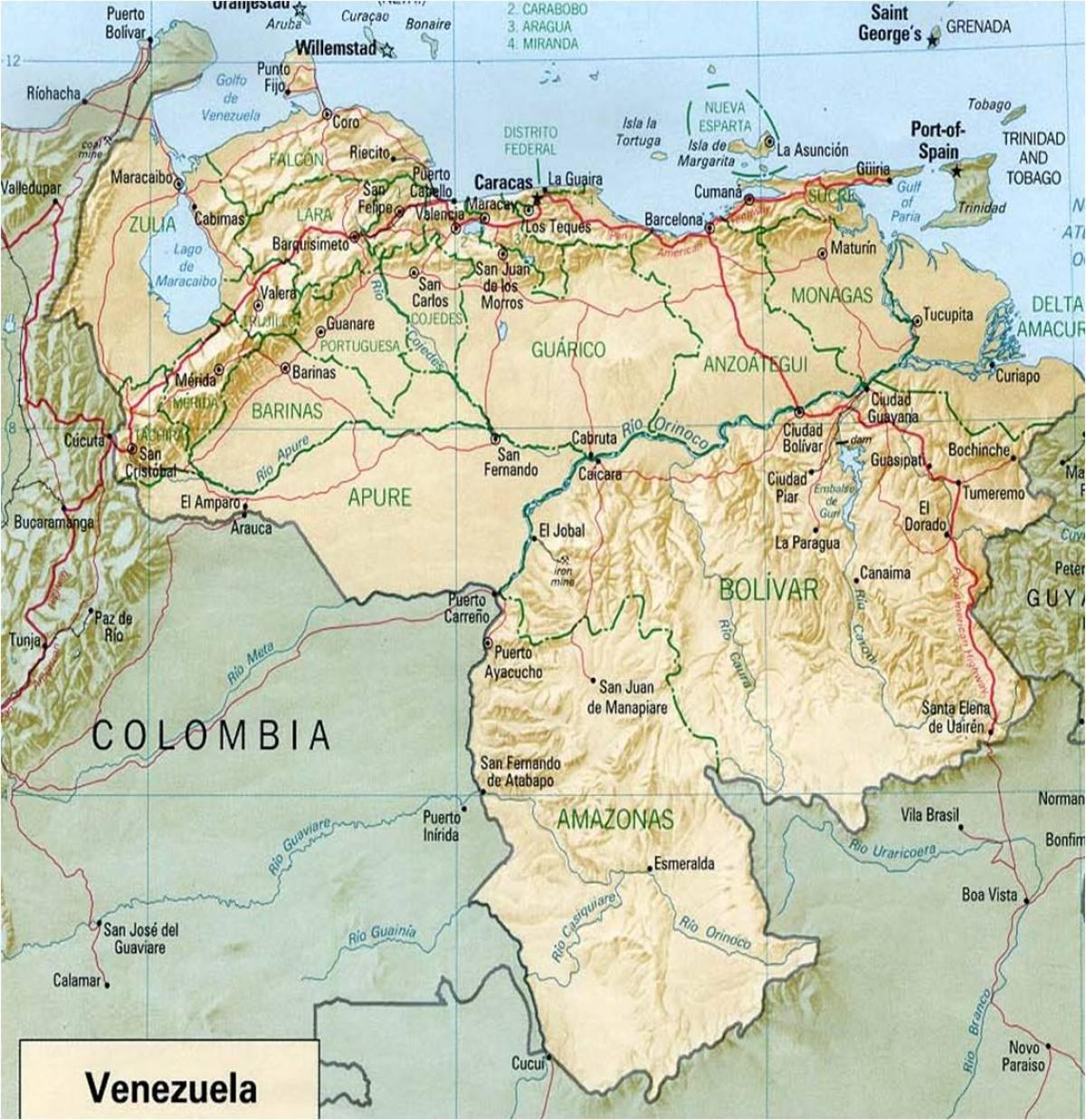 ನಕ್ಷೆ venezuela ನದಿ
